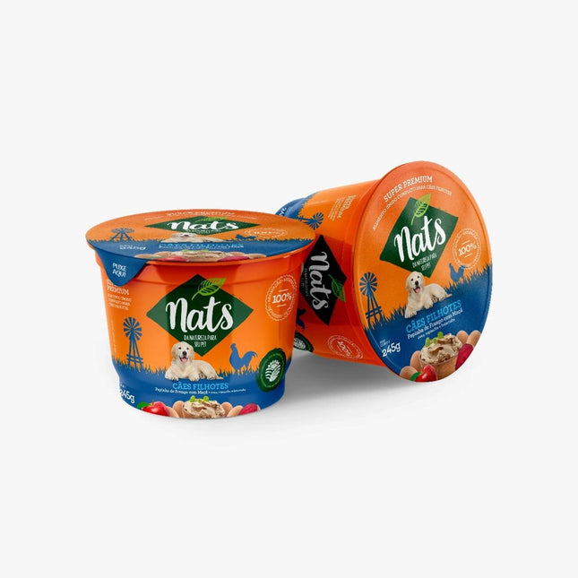 NATS CAES RACAO UMIDA FILHOTES FRANGO E MACA 245G