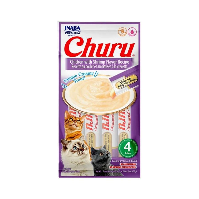 CHURU CAT PETISCO GALINHA E CAMARAO C/4 UNI 56G