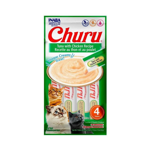 CHURU CAT PETISCO ATUM E GALINHA C/4 UNI 56G