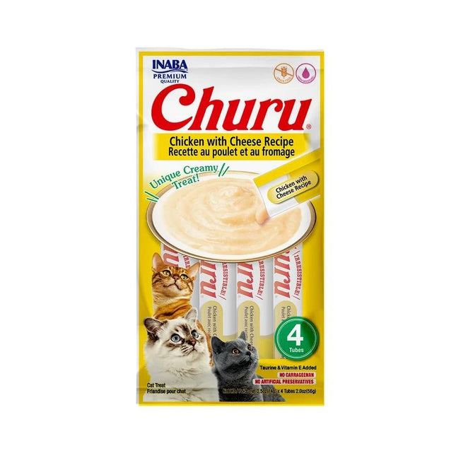 CHURU CAT PETISCO GALINHA E QUEIJO C/4 UNI 56G