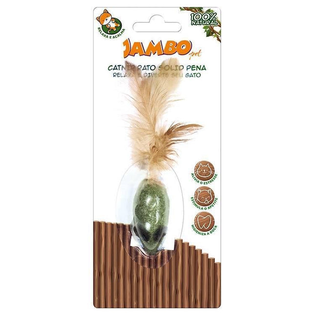 JAMBO CATNIP RATO SOLID COM PENA