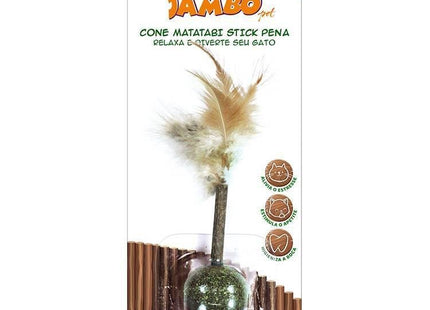 JAMBO CONE CATNIP MATATABI STICK COM PENA 