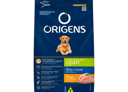ORIGENS CAES ADULTOS LIGHT MED/GRAND FRANGO/CEREAIS 3KG