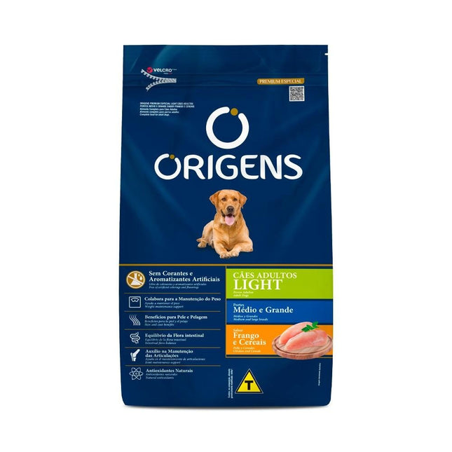 ORIGENS CAES ADULTOS LIGHT MED/GRAND FRANGO/CEREAIS 3KG