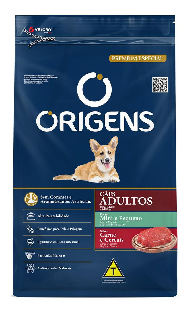 ORIGENS CAES ADULTOS MINI/PEQ. CARNE/CEREAIS 3KG