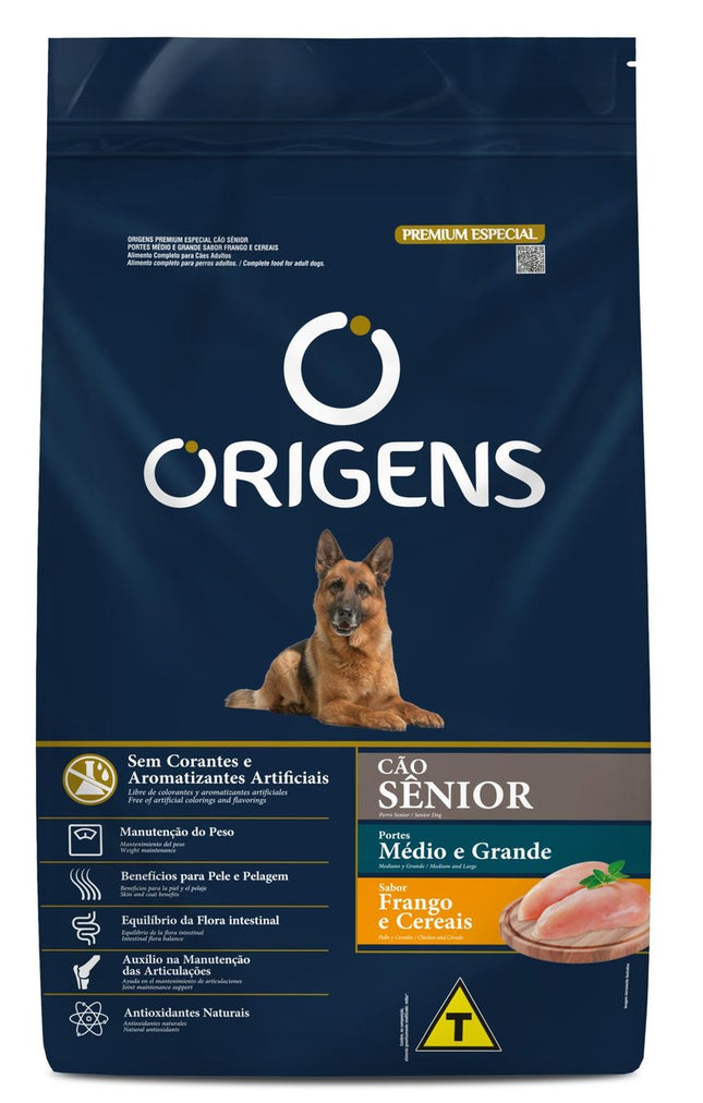 ORIGENS CAES SENIOR MED/GRANDES FRANGO/CEREAIS 15KG