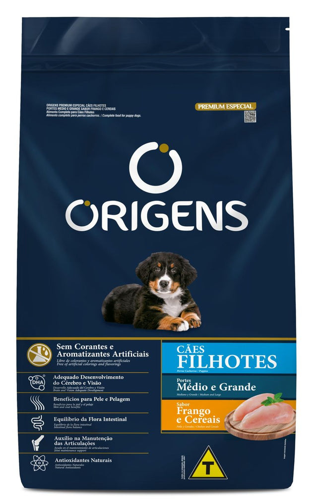 ORIGENS CAES FILHOTES PORTE MED/GRANDE FRANGO/CEREAIS 15KG