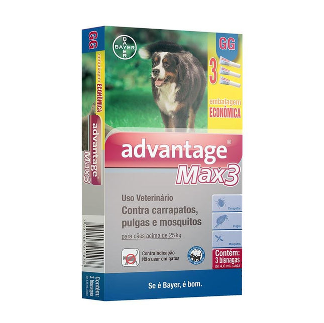 ELANCO ADVANTAGE MAX-3 4,0ML CAES MAIS DE 25KG (LEVE 3 PAGUE2)