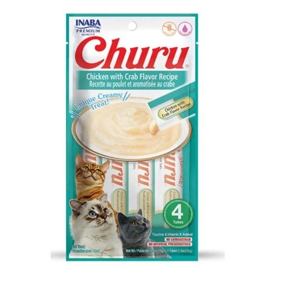 CHURU CAT PETISCO GALINHA E CARANGUEJO C/4 UNI 56G