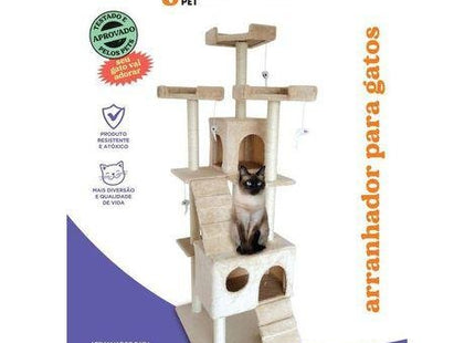 JAMBO ARRANHADOR PARA GATOS FULL 180CM BEGE SISAL