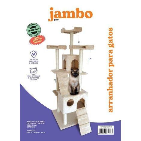 JAMBO ARRANHADOR PARA GATOS FULL 180CM BEGE SISAL