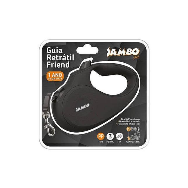JAMBO GUIA RETRATIL FRIEND MINI PRETA
