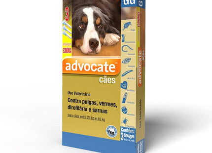 ELANCO ADVOCATE CAES 25 A 40KG 4ML (LEVE 3 PAGUE 2)