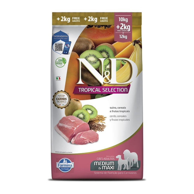 NED TROPICAL CAES ADULTOS SUINO MEDIUM E MAX 12,1KG
