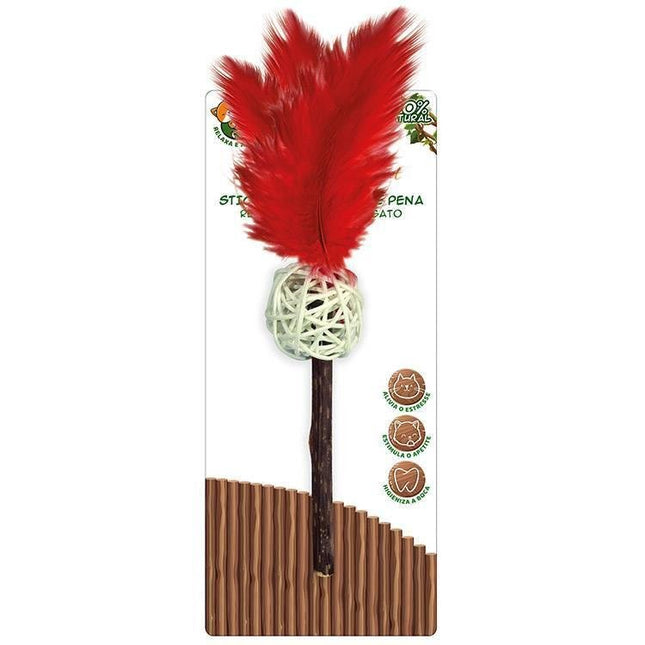 JAMBO STICK MATATABI C/ BOLA E PENA VERMELHA