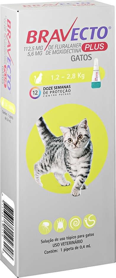MSD BRAVECTO PLUS GATOS 1,2 A 2,8KG