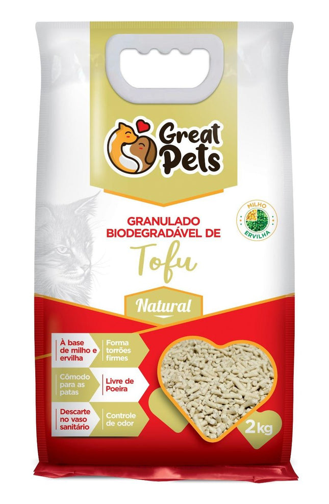 GREAT PETS AREIA BIO DE TOFU NATURAL 2KG