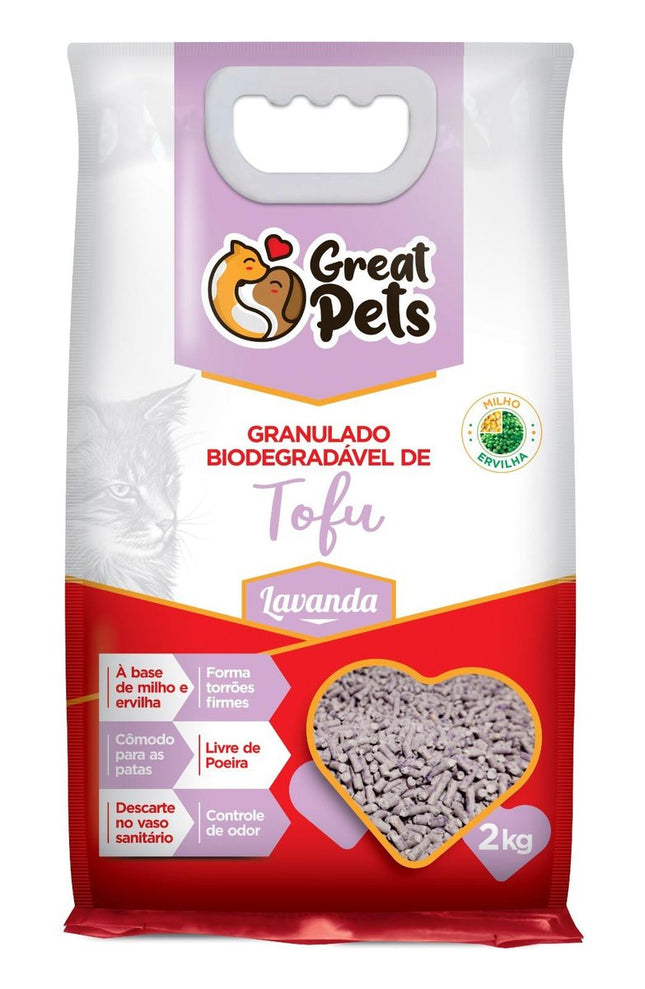 GREAT PETS AREIA BIO DE TOFU LAVANDA 2KG
