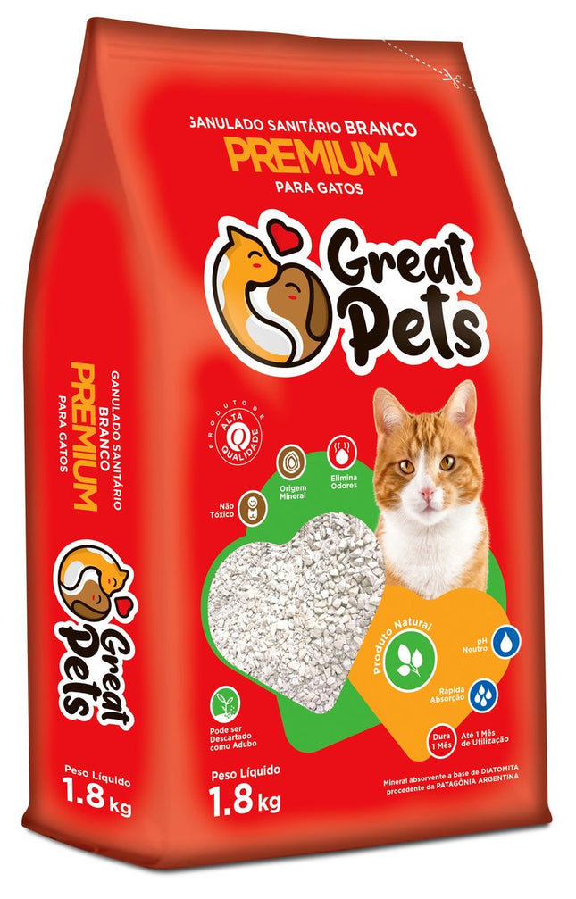 GREAT PETS AREIA BRANCA DIATOMITA 1,8KG