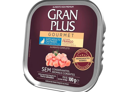 GRAN PLUS GOURMET GATO ADULTO CAST.  FRANGO 100G