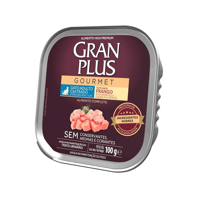 GRAN PLUS GOURMET GATO ADULTO CAST.  FRANGO 100G