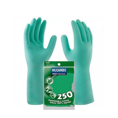 MUCAMBO LUVA LATEX FORRADA VERDE (P)