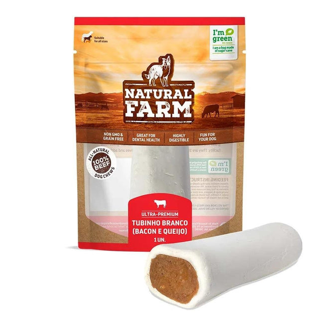 NATURAL FARM OSSO TUBINHO BRANCO BACON/QUEIJO C/1 197G