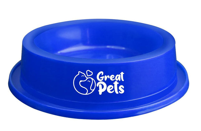 GREAT PETS COMEDOURO PLASTICO REDONDO 180ML - AZUL