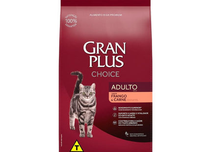 GRAN PLUS CHOICE GATOS ADULTOS FRANGO/CARNE 10,1KG