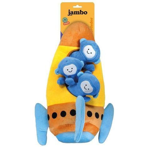 JAMBO BRINQ. PELUCIA GALAXIA NAVE FOGUETE C/3 MACACONAUTAS