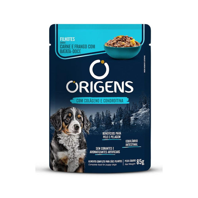 ORIGENS SACHE CAES FILHOTES CARNE/FRANGO 85G