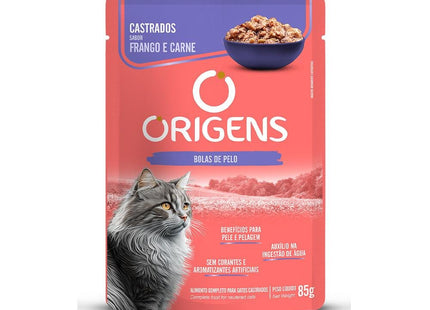 ORIGENS SACHE GATOS ADULTOS CASTRADOS FRANGO/CARNE 85G