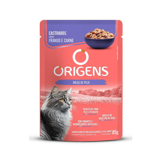 ORIGENS SACHE GATOS ADULTOS CASTRADOS FRANGO/CARNE 85G