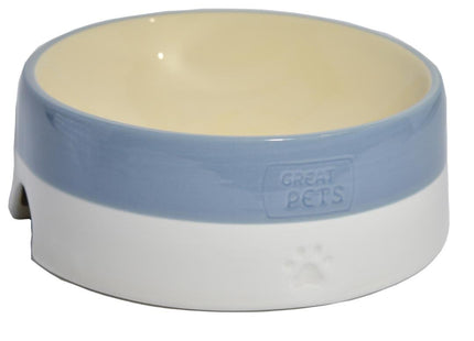 GREAT PETS COMEDOURO CERAMICA CURVO AZUL 500ML