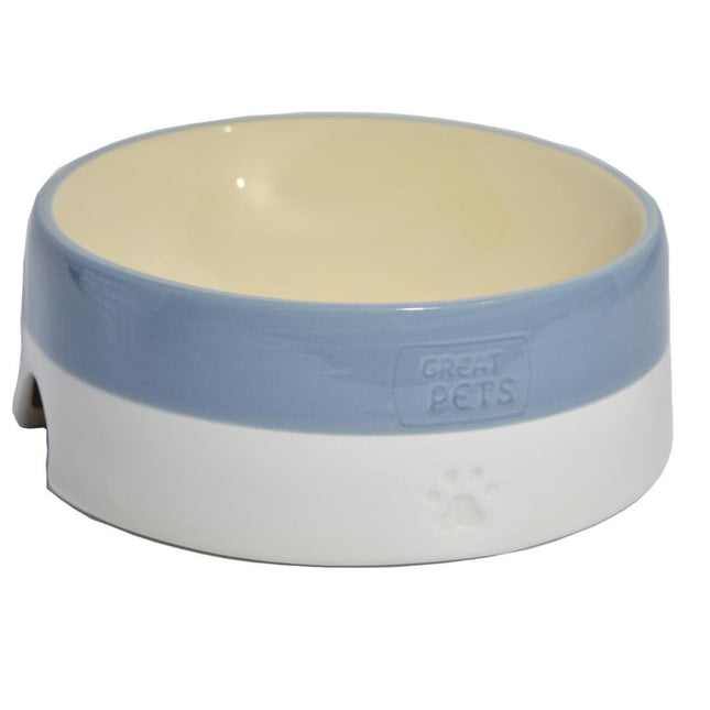 GREAT PETS COMEDOURO CERAMICA CURVO AZUL 500ML