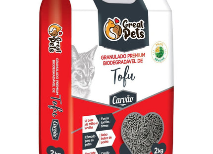GREAT PETS AREIA BIO DE TOFU CARVAO ATIVADO 2KG
