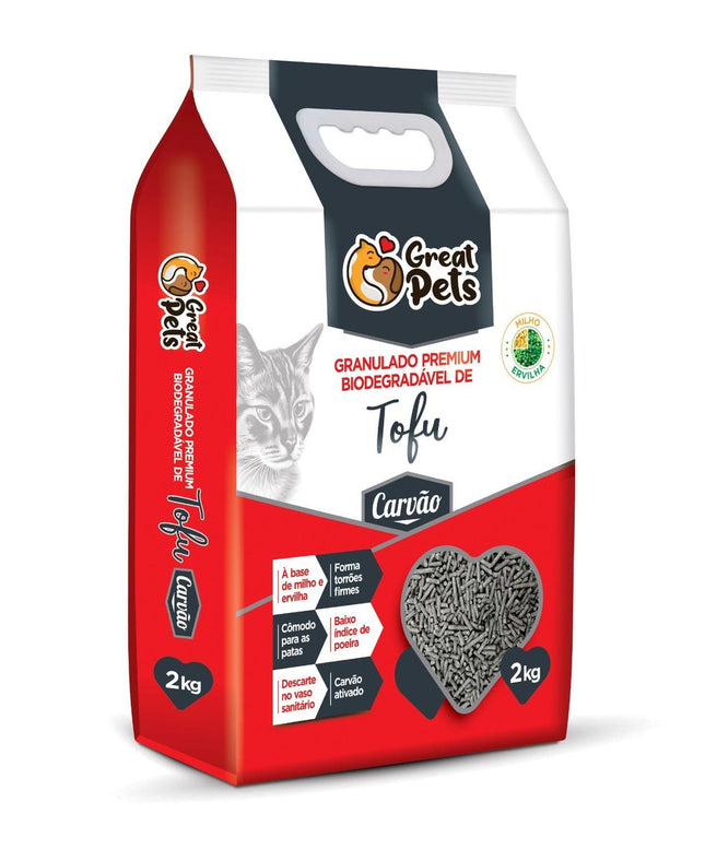 GREAT PETS AREIA BIO DE TOFU CARVAO ATIVADO 2KG