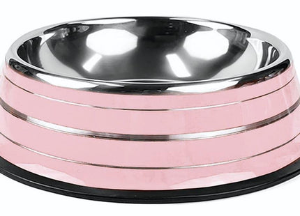 JAMBO COMEDOURO LISTRADO INOX ROSA G