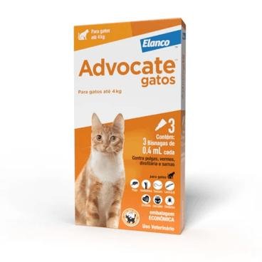 ELANCO ADVOCATE GATOS ATE 4KG 0,4ML (LEVE 3 PAGUE 2)