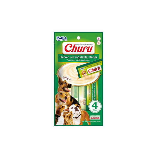 CHURU DOG PETISCO FRANGO COM VEGETAIS C/4 UNI 56G