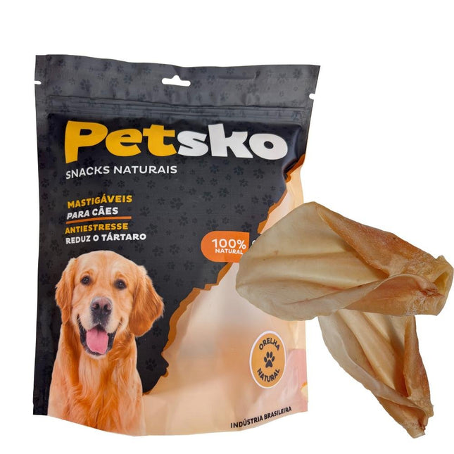 PETSKO ORELHA BOVINA NATURAL C/4 UN