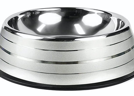 JAMBO COMEDOURO LISTRADO INOX PRATA M