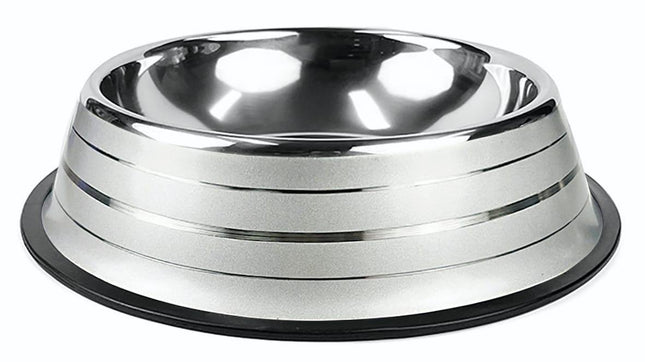 JAMBO COMEDOURO LISTRADO INOX PRATA G