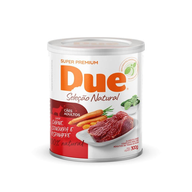 DUE LATA CAES ADULTOS CARNE/CENOURA/ESPINAFRE 300G