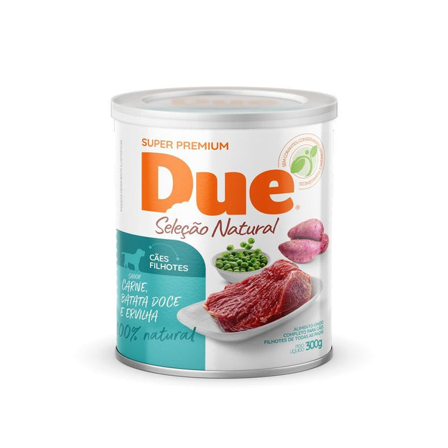 DUE LATA CAES FILHOTES CARNE/BATATA/ERVI 300G