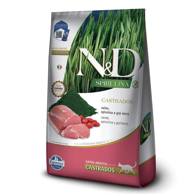NED SPIRULINA GATOS ADULTOS CASTRADOS SUINO 1,5KG