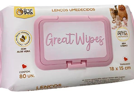 GREAT PETS LENCOS UMEDECIDOS WIPES C/80 UNI