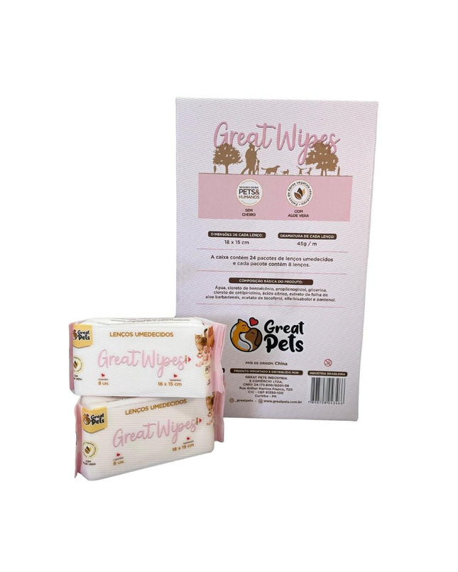 GREAT PETS LENCOS UMEDECIDOS WIPES C/8 UNI
