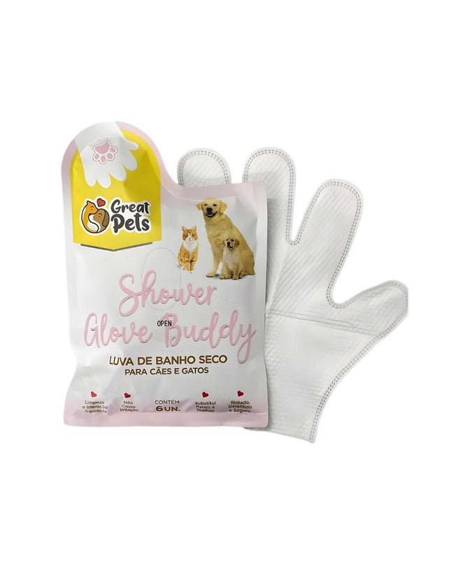 GREAT PETS LUVA DE BANHO SECO C/ 6UN