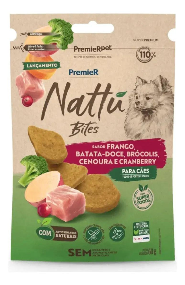 PREMIER NATTU BITES FRANG/BAT/BRO/CEN/CRA 60G